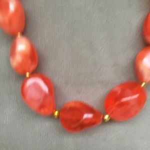 Salmon color beaded necklace